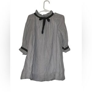 Lele for kids Gray chiffon Dress with Black bow Accents 3T NWT